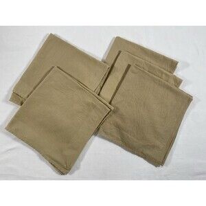 Lot of 5 Calvin Klein Beige Cloth Napkins 18.5” * 19.5” Clean